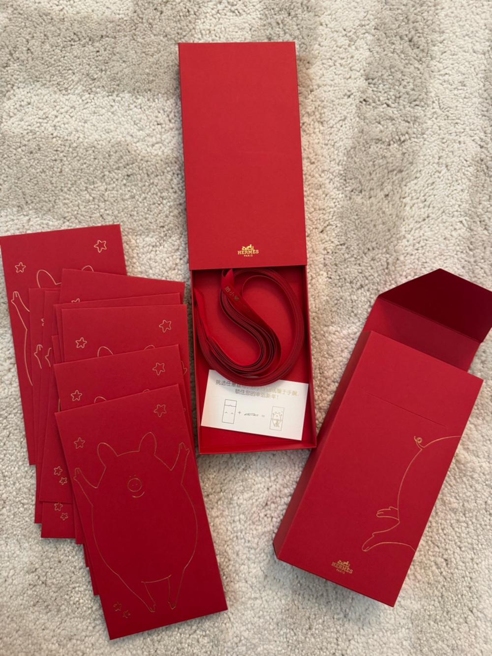 Authentic Hermes Red Envelopes